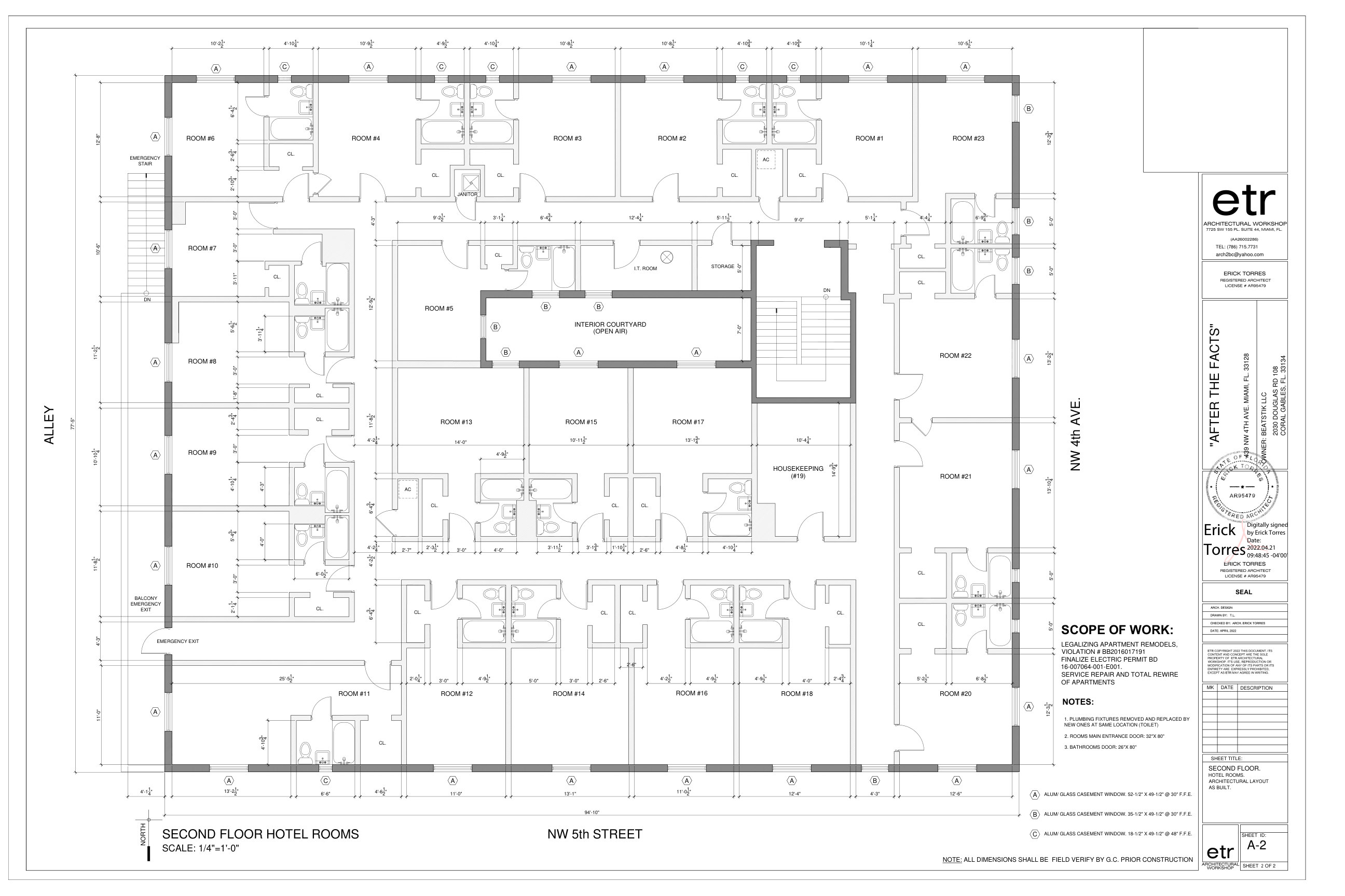 Second Floor AS-BUILT architectural plan